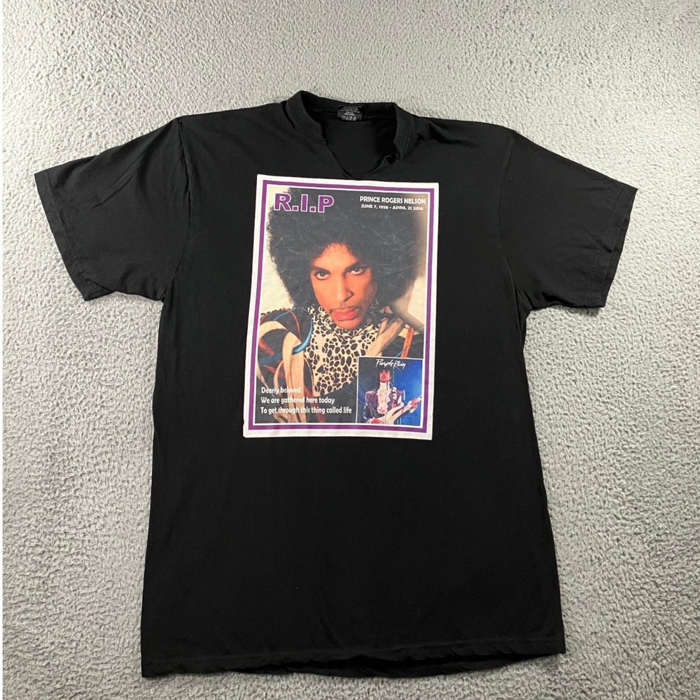 Oversized Prince Purple Rain‎ Memorial Tee 3XL Slouchy Cut V Neck TShirt Dress